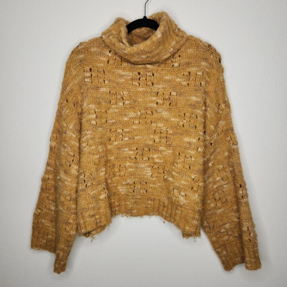 A.N.A. A New Apparel Oversized Crop Turtleneck Sweater Boho Whimsy Fall Small